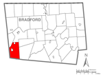 Map of Canton Township, Bradford County, Pennsylvania Highlighted